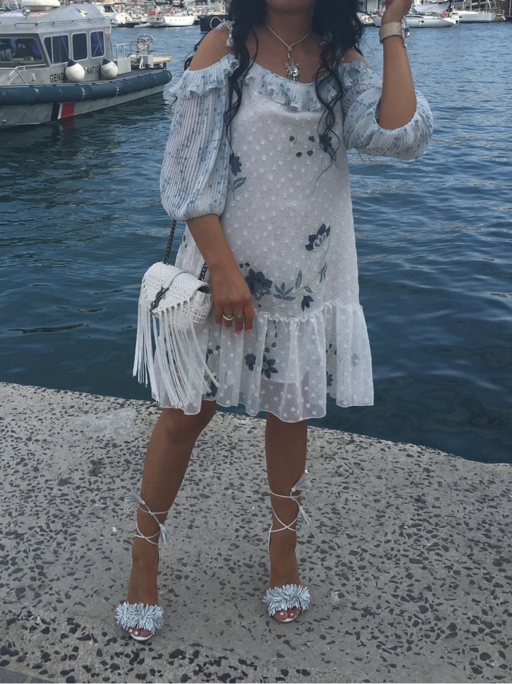 See By Chloé Off-Shoulder Floral Dress Size 38 / M Resort Hamptons Summer